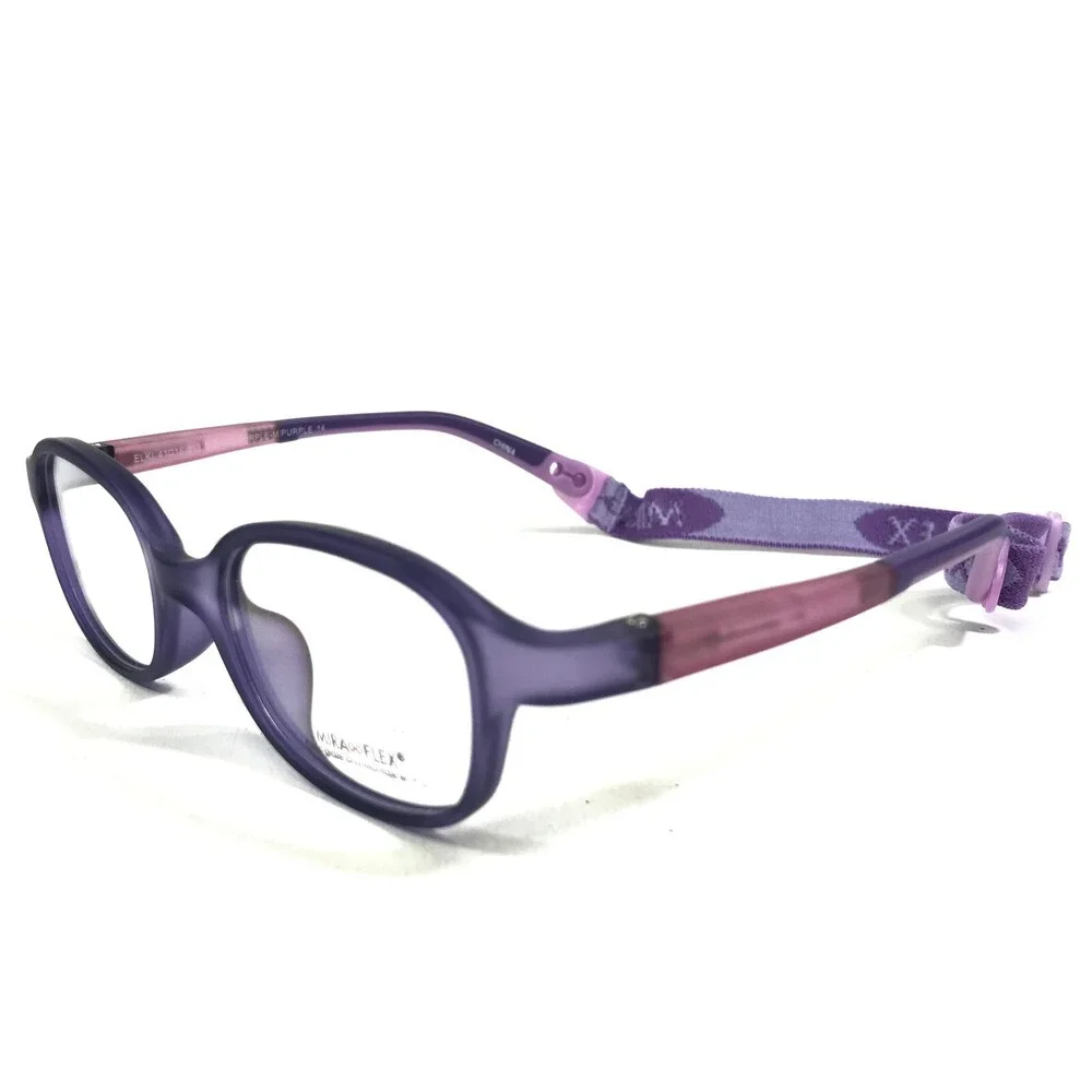 Miraflex Kids Goggles Eyeglasses Frames ELKI Purple Square Full Rim 41-16-113